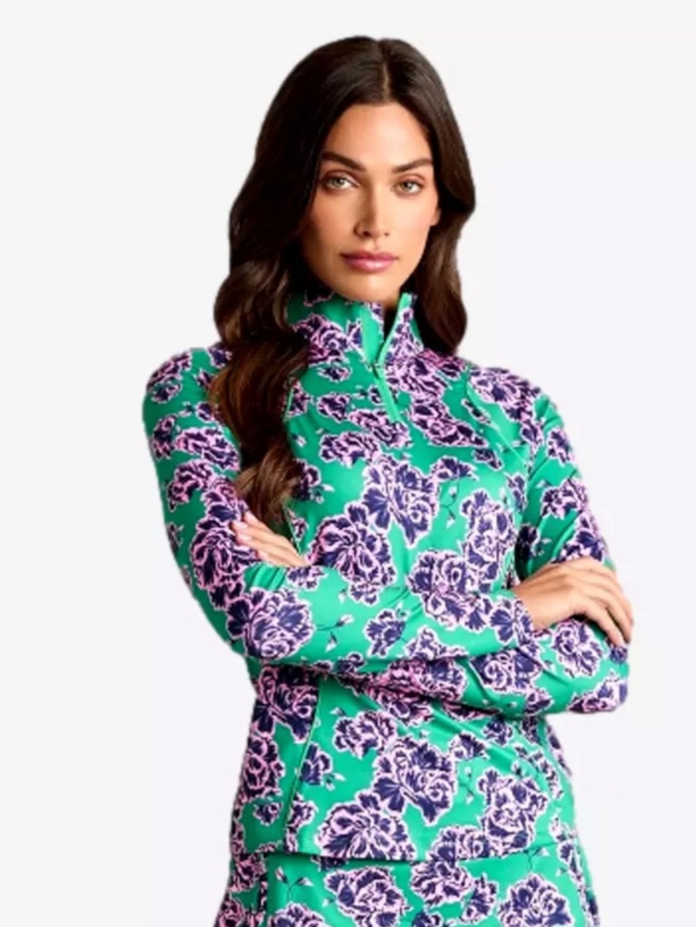 NWT G/FORE Women's STAMPED FLORAL TECH JERSEY PULLOVER